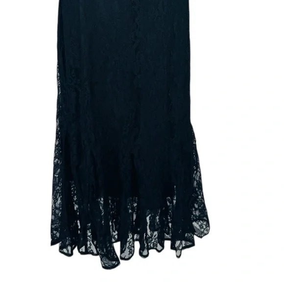 Rhode NEW Arabella Lace Black Short Sleeve Semi Sheer Formal Midi Dress  Size 0 - threedaughtersproperties.com